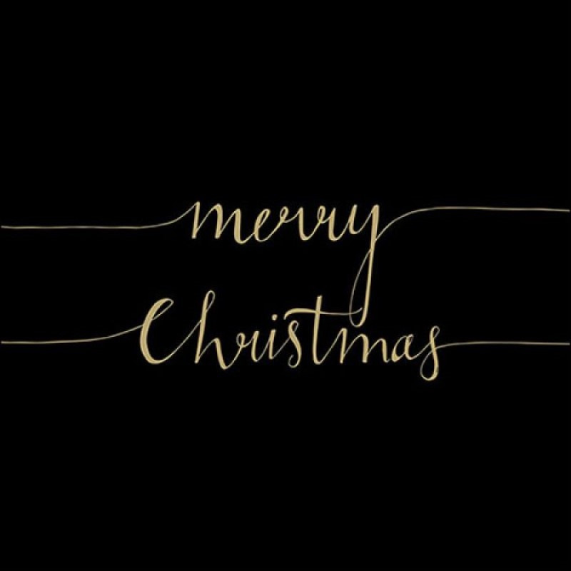 Ambiente Kerstservetten - 40x - Merry Christmas - zwart - 33 x 33 cm - 3 laags -
