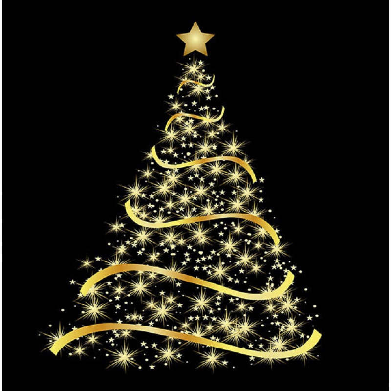 Ambiente Kerstservetten - 40x - zwart - kerstboom - 33 x 33 cm - 3-laags -