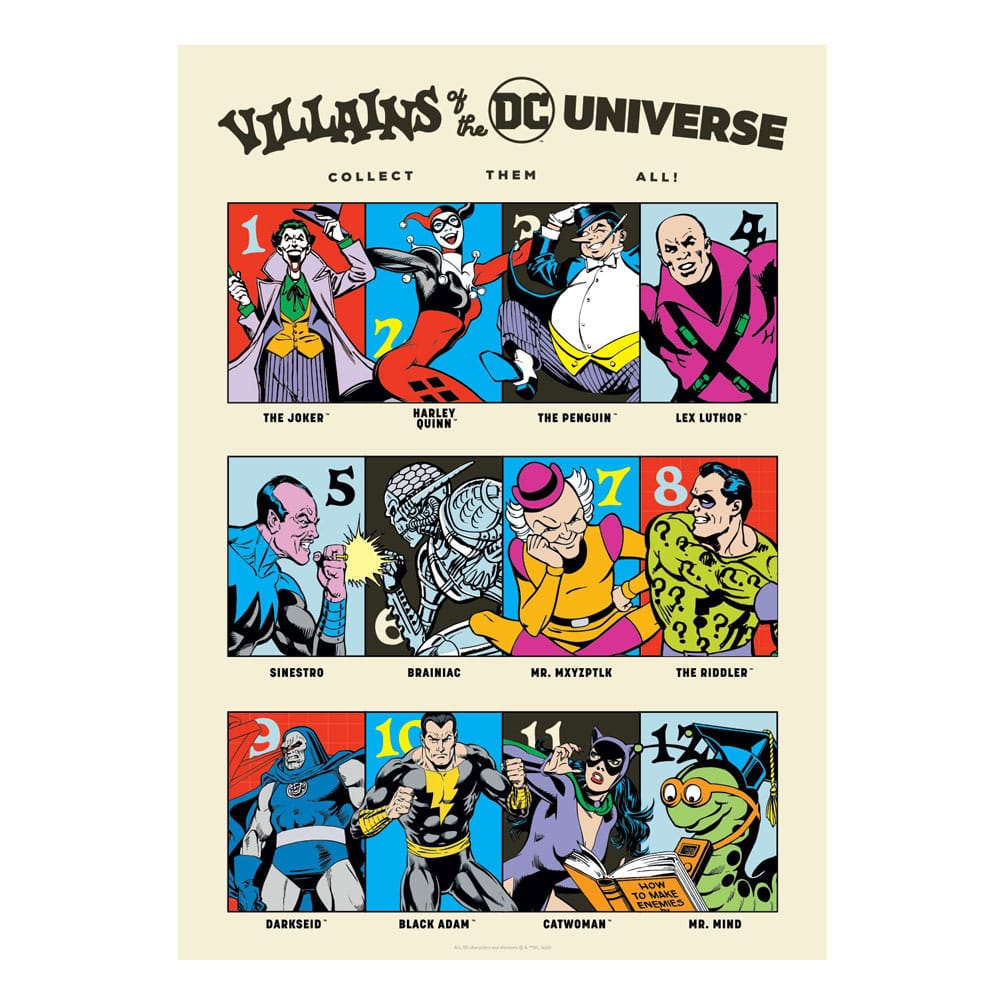FaNaTtik DC Comis Art Print 90th Anniversary Villains Limited Edition 42 x 30 cm