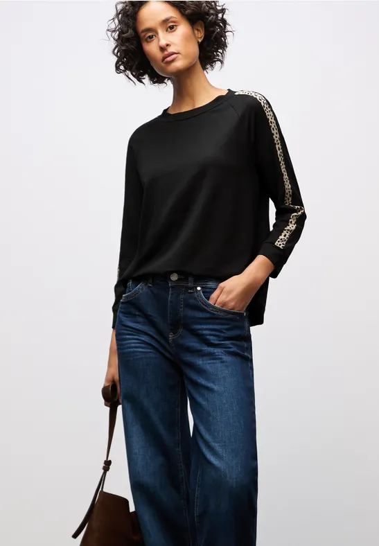 STREET ONE Shirt met 3/4 mouwen met leo-gallonstrepen