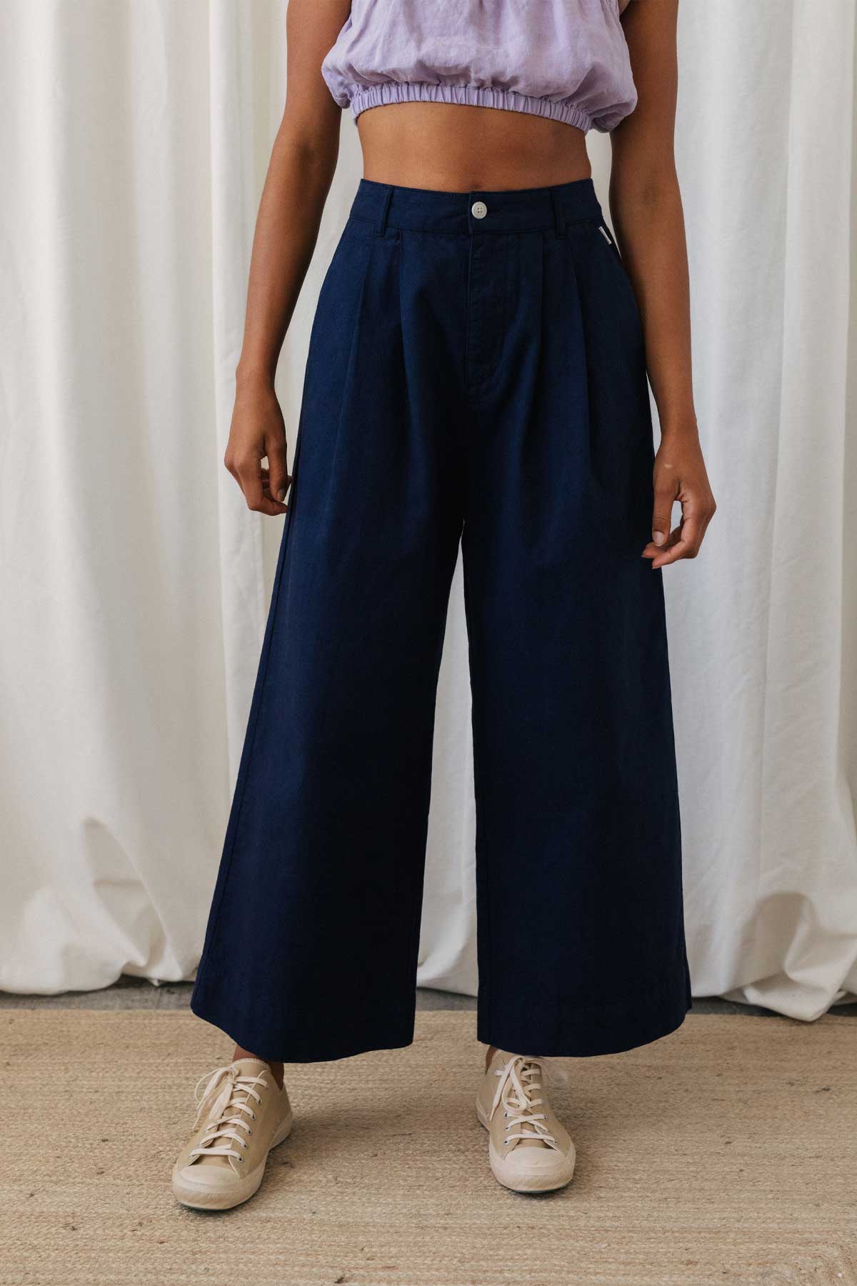 TWOTHIRDS Damen vegan Hose Sandhamn Blue Night
