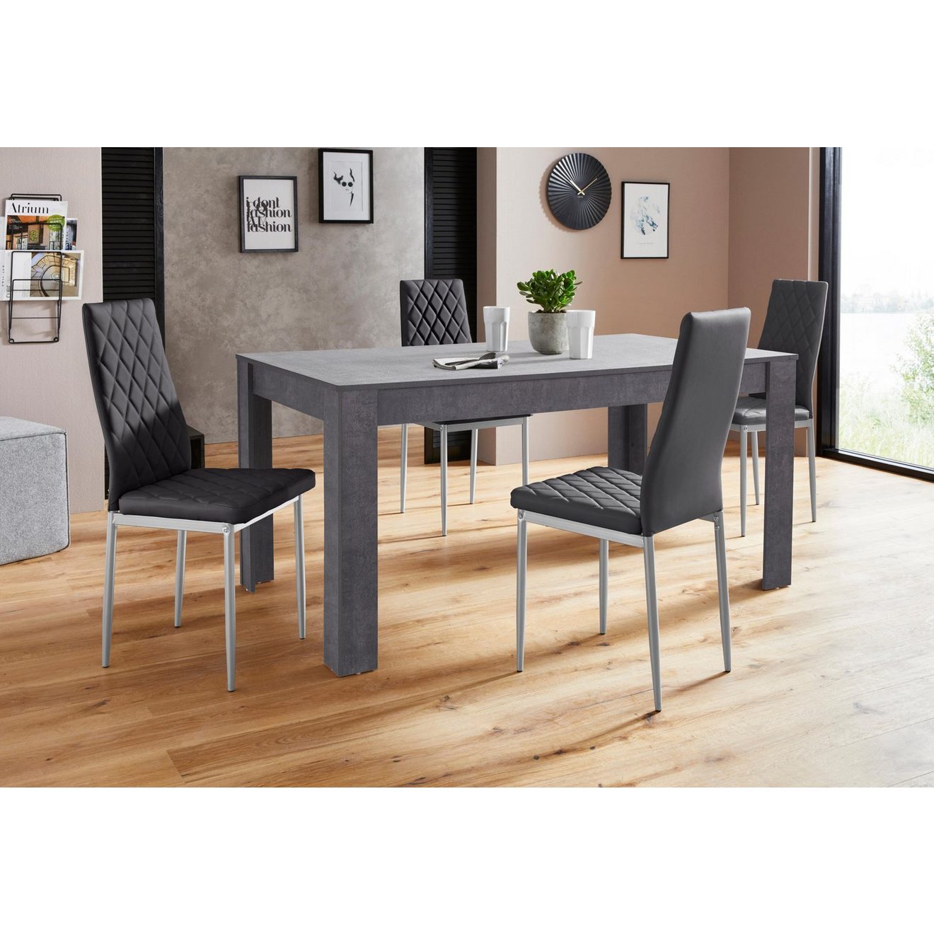 INOSIGN Eethoek Lynn160/Brooke Tafel met 4 stoelen (set, 5-delig)