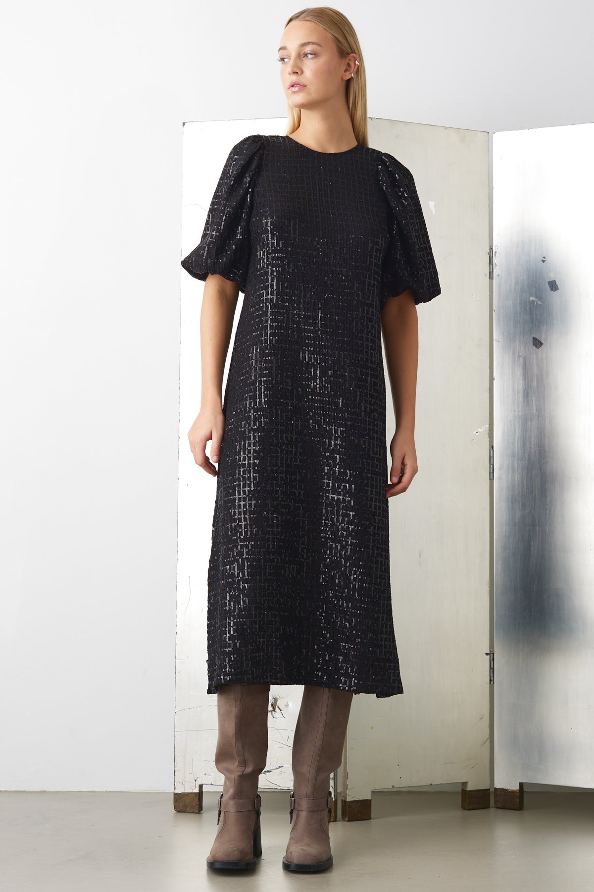 Noella Scarlet Long Dress Black