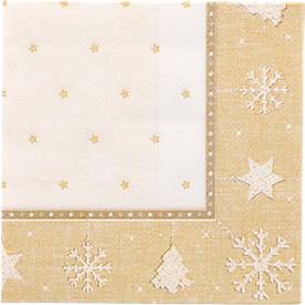 Papstar Servetten  ROYAL Collection, 20 st, 1/4 vouw, 250 x 250 mm, goud