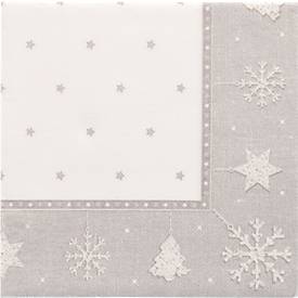 Papstar Servetten  ROYAL Collection, 20 st, 1/4 vouw, 400 x 400 mm, zilver