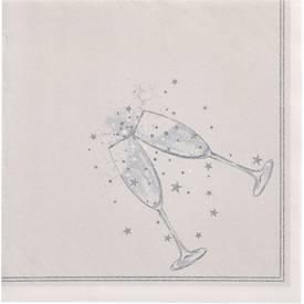 Papstar Servetten  ROYAL Collection, ¼-vouw, 400 x 400 mm, 20 st, zilver