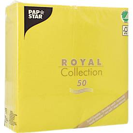 Papstar Servetten  Royal Collection, 5 x 50 stuks, 1/4 vouw, stoflook, 400 x 400 mm, papier, limoengroen
