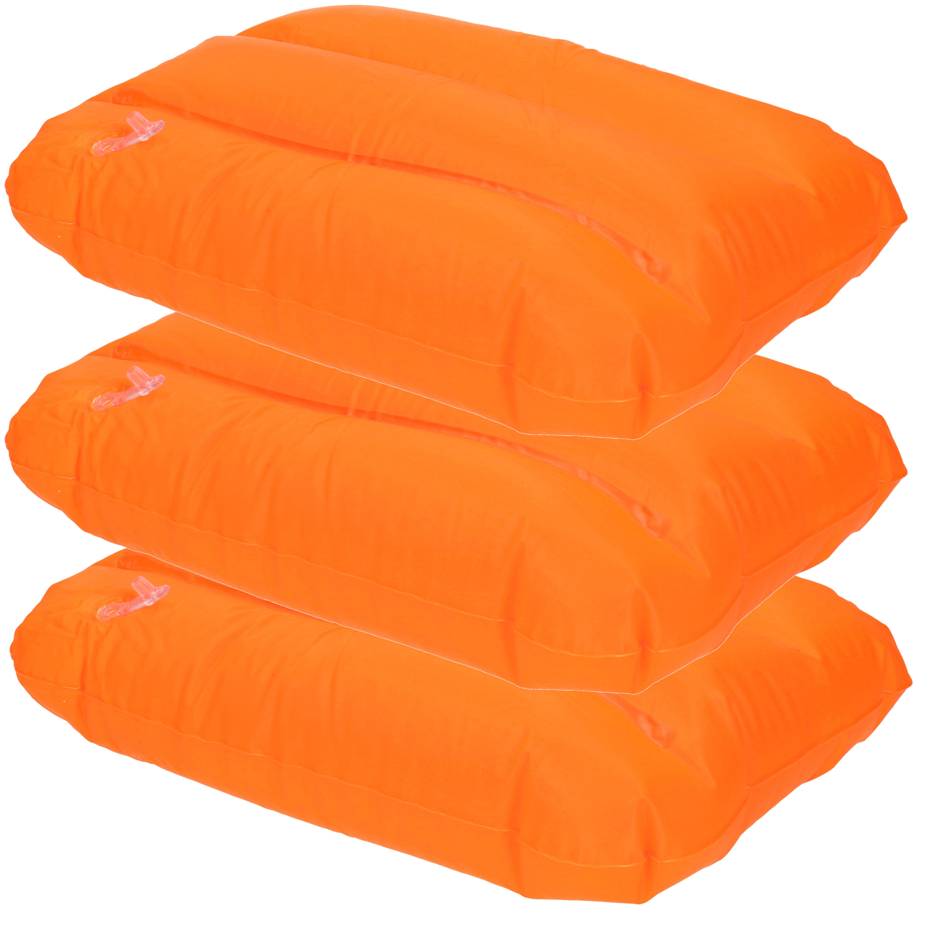 Merkloos 4x Opblaasbare kussentjes oranje 28 x 19 cm -