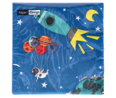 Servetten Space 33x33 cm | 4 stuks