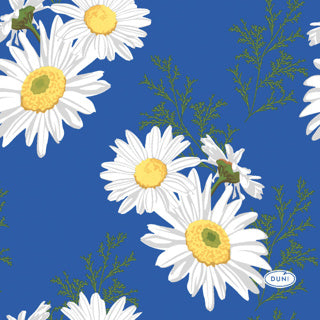 Duni Servetten daisy blue 24x24 cm | 12 stuks
