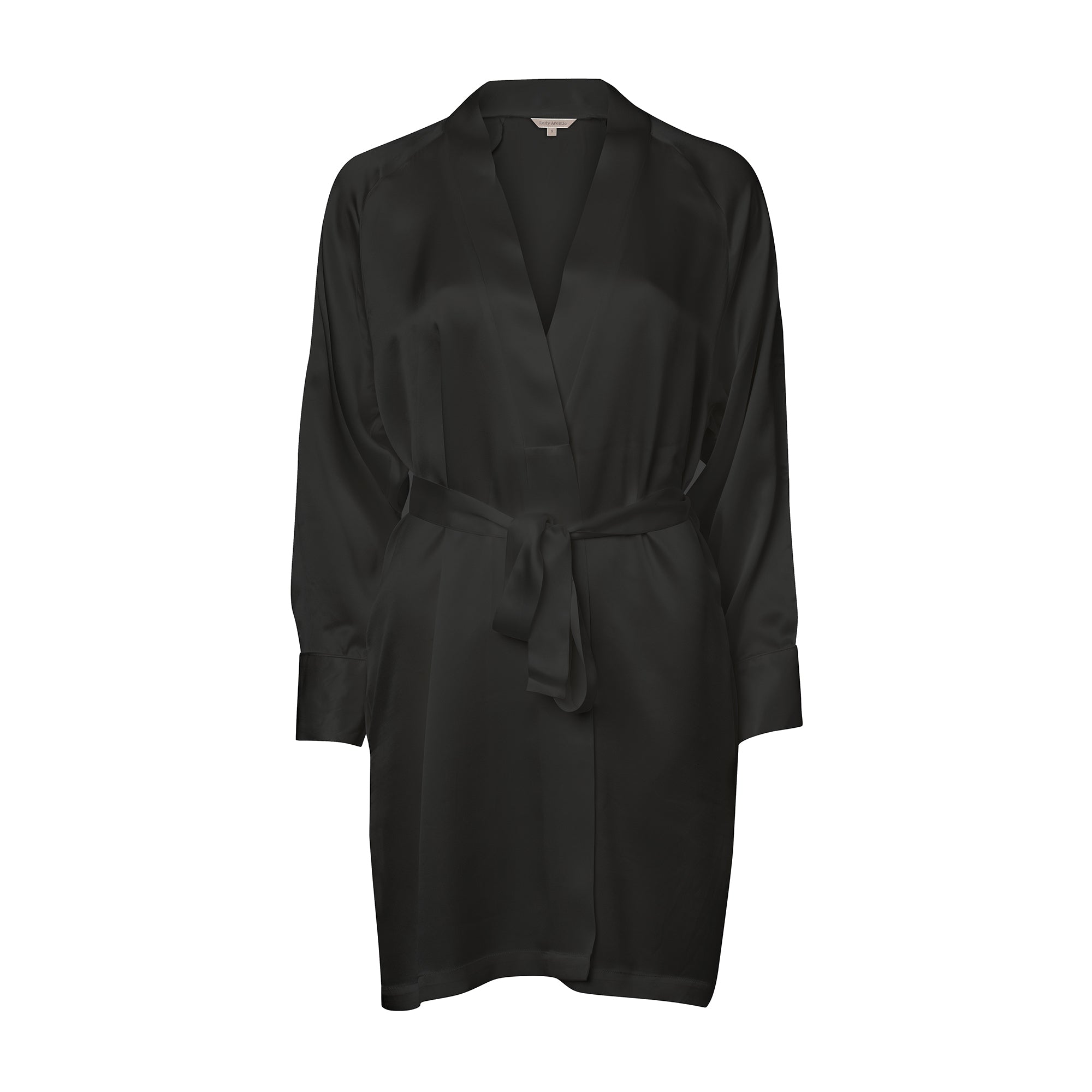 Lady Avenue Pure Silk kimono, zwart