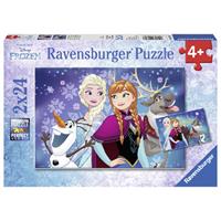 Ravensburger Verlag Ravensburger 09074 - Puzzle Disney Frozen, Nordlichter, 2 x 24 Teile