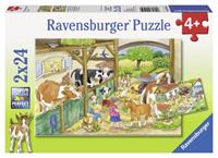 Ravensburger Verlag Ravensburger 09195 - Fröhliches Landleben, Puzzle 2 x 24 Teile