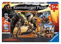 Ravensburger Spieleverlag / Ra Puzzles Dragons Drachenreiter 3x49T.