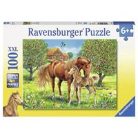 Ravensburger Verlag Ravensburger 10577 - Pferdeglück auf der Wiese, XXL Puzzle 100 Teile