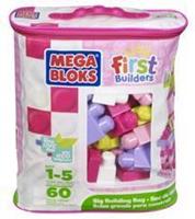 Mega Bloks First Builders - Big Building Bag (Roze), 60 stuks