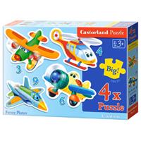 castorland Funny Planes - 4x Puzzle - 3+4+6+9 Teile