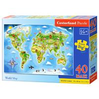 castorland World Map,Puzzle 40 Teile maxi