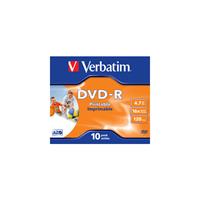 Verbatim DVD-R 16x Jewelcase für Inkjetdrucker 4,7GB 10 Stück