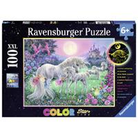 Ravensburger Puzzle "Color Star Line Einhörner im Mondschein"