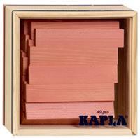 Kapla houten bouwplankjes 40 roze in kistje