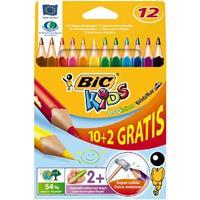 Bic Kids Evolution Triangle kleurpotloden, etui 10 + 2 gratis