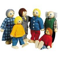 Goki so218 - Biegepuppen City Familie für Puppenhaus, Set mit 6 Figuren
