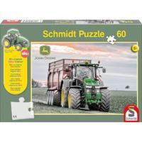 Schmidt Spiele Schmidt 56043 - John Deere, Siku Traktor 8370R, Puzzle 60 Teile
