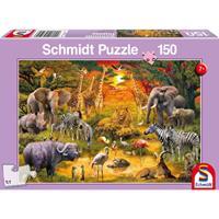 Schmidt Spiele Schmidt 56195 - Tiere in Afrika Puzzles, 150 Teile