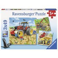 Ravensburger Verlag Ravensburger 080120 - Große Maschinen, 3x49 Teile, Kinderpuzzle