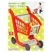 Ecoiffier 100% Chef shopping cart with groceries