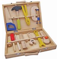 New Classic Toys houten gereedschapskoffer 10 delig
