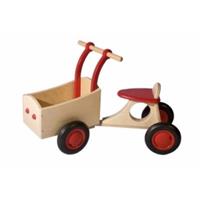 Van Dijk Toys houten kinder loop bakfiets vanaf 1 jaar - Rood (Kinderopvang kwaliteit)