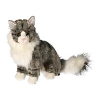 Bellatio Pluche grijze katten knuffel 35 cm