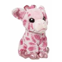 Bellatio Pluche giraffe knuffel roze 23 cm