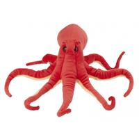 Bellatio Pluche octopus knuffel rood 32 cm