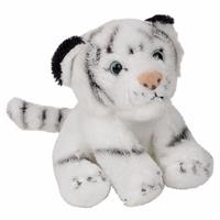 Bellatio Pluche zittende witte tijger knuffeldier 15cm