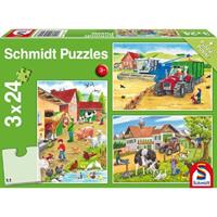 Schmidt Op de boerderij 3 x 24 stukjes - Puzzel