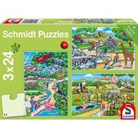 Schmidt Een dagje dierentuin 3 x 24 stukjes - Puzzel