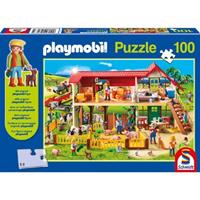 Schmidt Spiele Puzzle mit Figur: Playmobil Bauernhof, 100 Teile