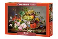 castorland Still Life with Flowers and Fruit Basket - Puzzle - 2000 Teile