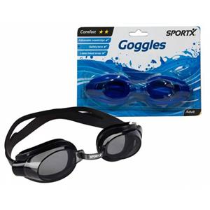 SportX Blauwe Zwembril Met Latex Hoofdband - Zwembrillen