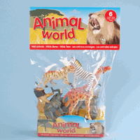 Bellatio Wilde dieren van plastic 6 stuks