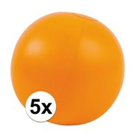 Oranje artikelen 5x Opblaasbare strandbal oranje 30 cm