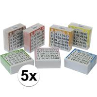 5x Bingo kaarten 1-75 gekleurd