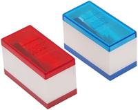 Euromic LEGO Stationery Pencil sharpeners 2 pcs. Blauw & Rood packed in Kleur box