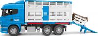 Bruder Spielzeug-Transporter "Scania R-Serie Tiertransporter mit 1 Rind"