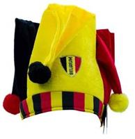 België clownshoed WK Football geel/rood/zwart