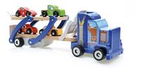 DAM Scratch Preschool: TRUCK CAR CONTILOOP 38x10x12cm, 4 Autos enthalten, in Holz, in Box, 3+