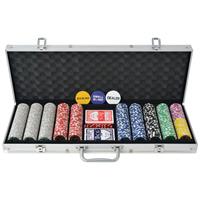 vidaXL Poker Set mit 500 Laserchips Aluminium Mehrfarbig